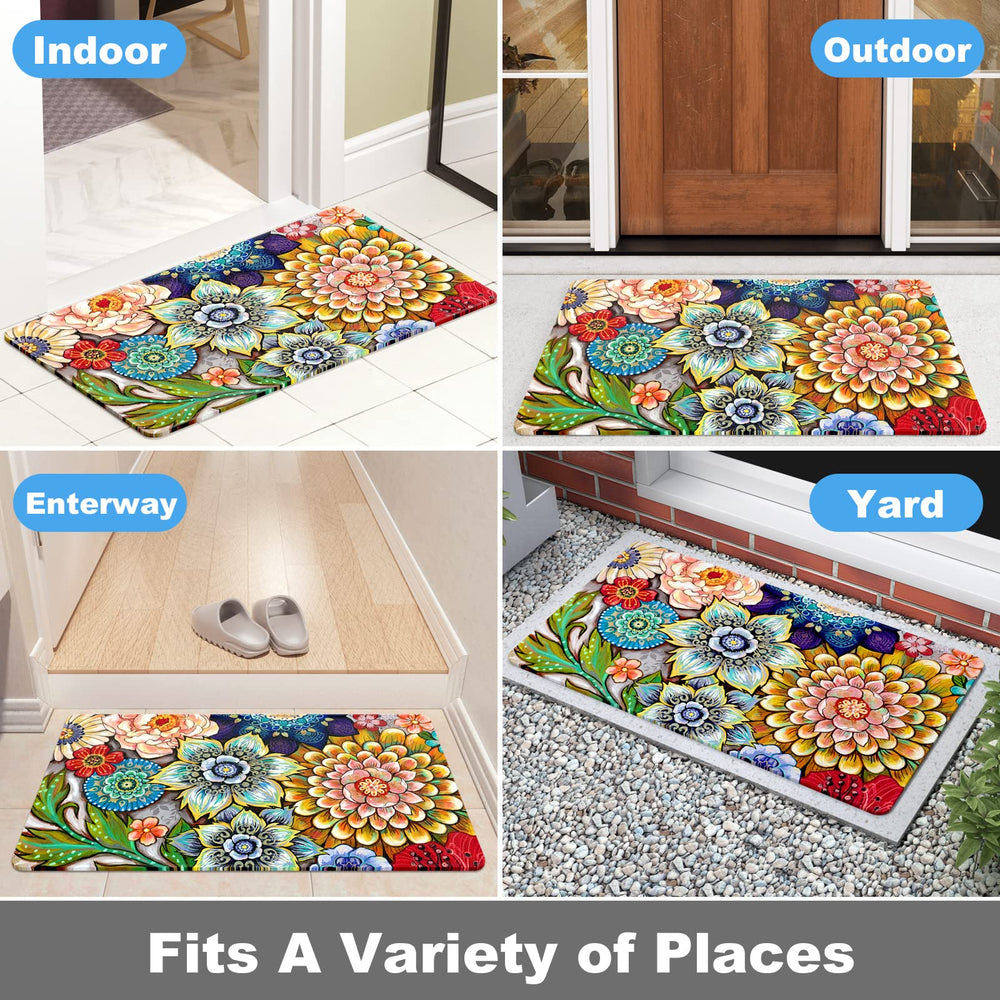 Rnivvi door mat displayed in a patio setting