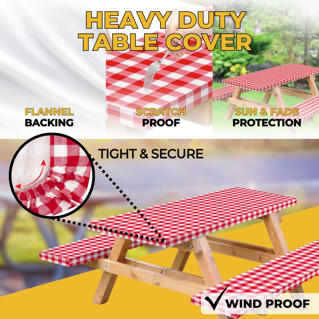 RNOONY Picnic Table Cover Set in carrying bag