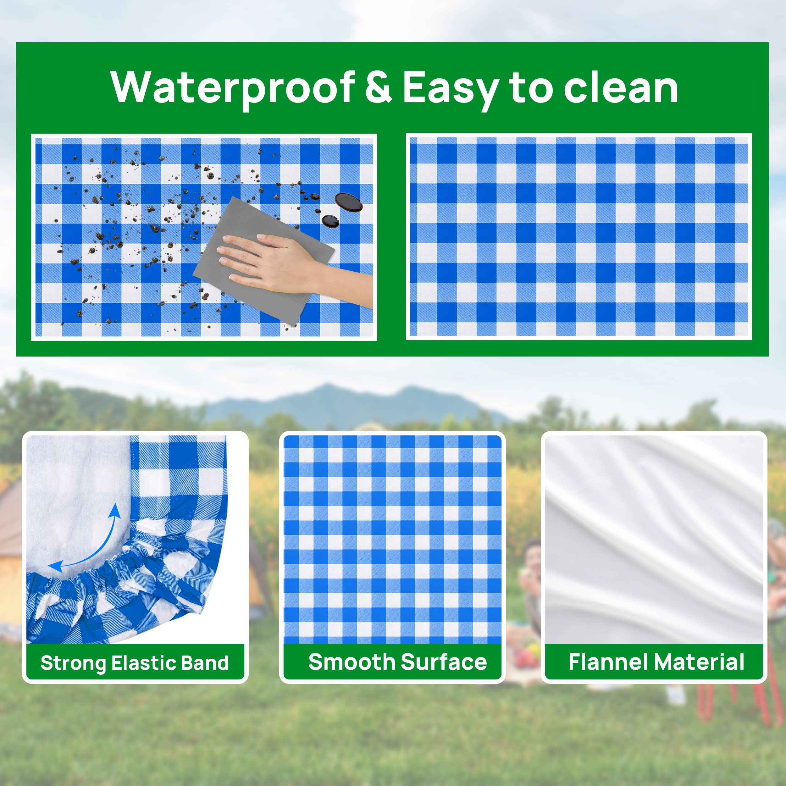 RNOONY picnic table cover set rolled up for storage