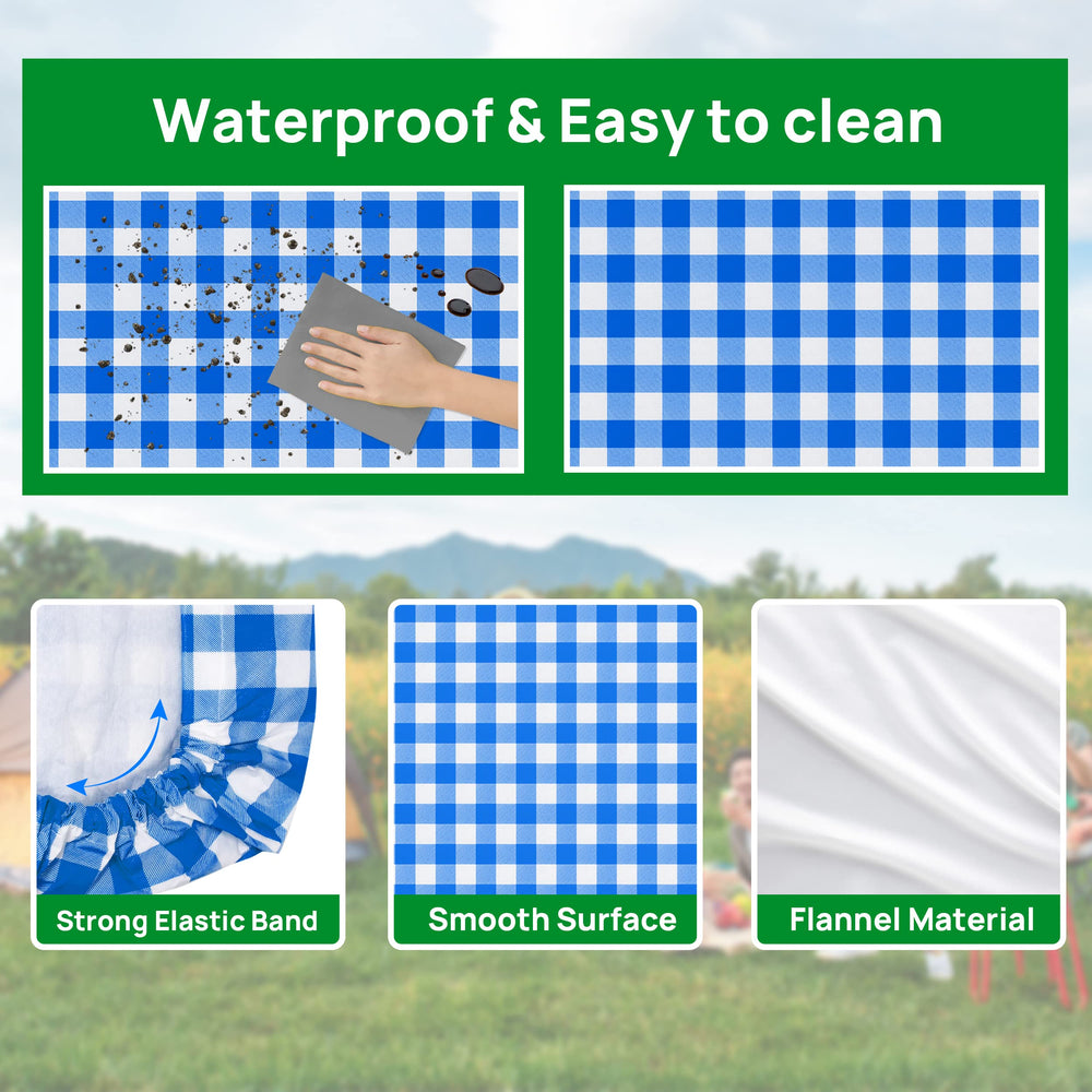 RNOONY picnic table cover set rolled up for storage