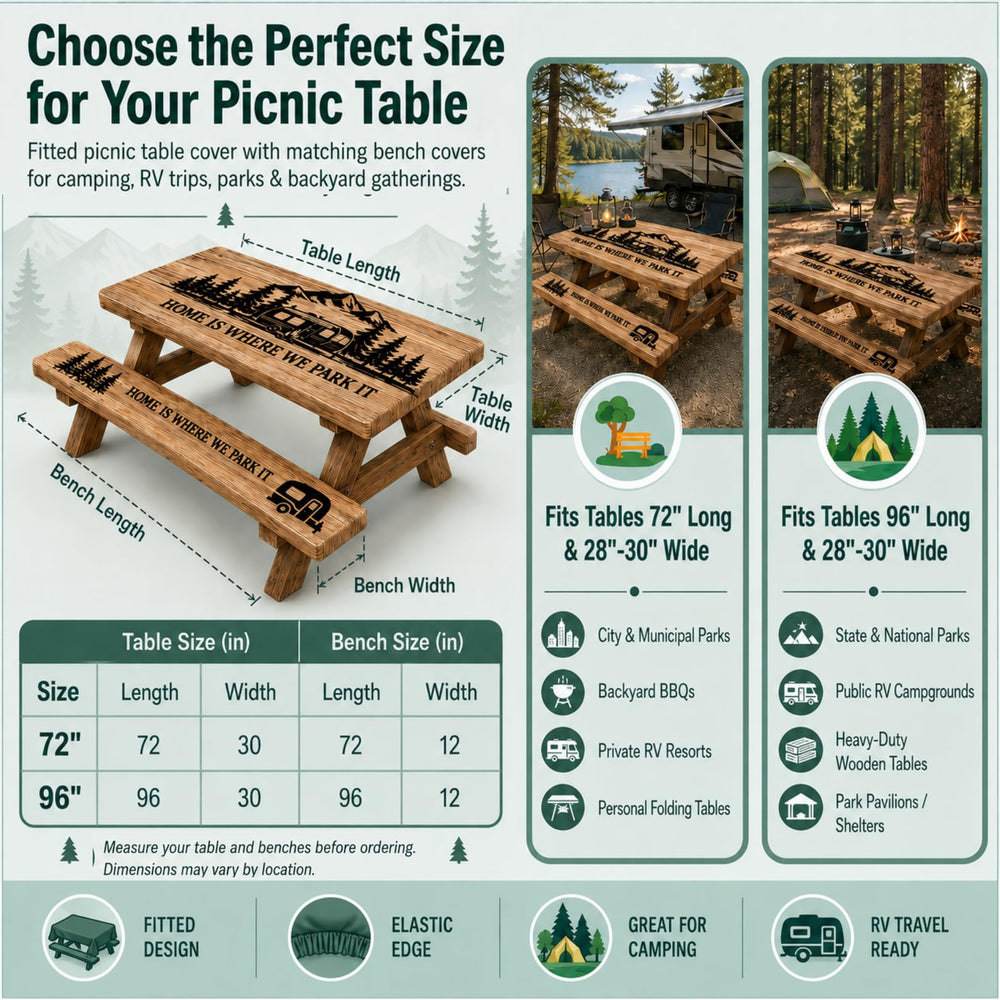 RNOONY picnic table cover showing brown wooden texture