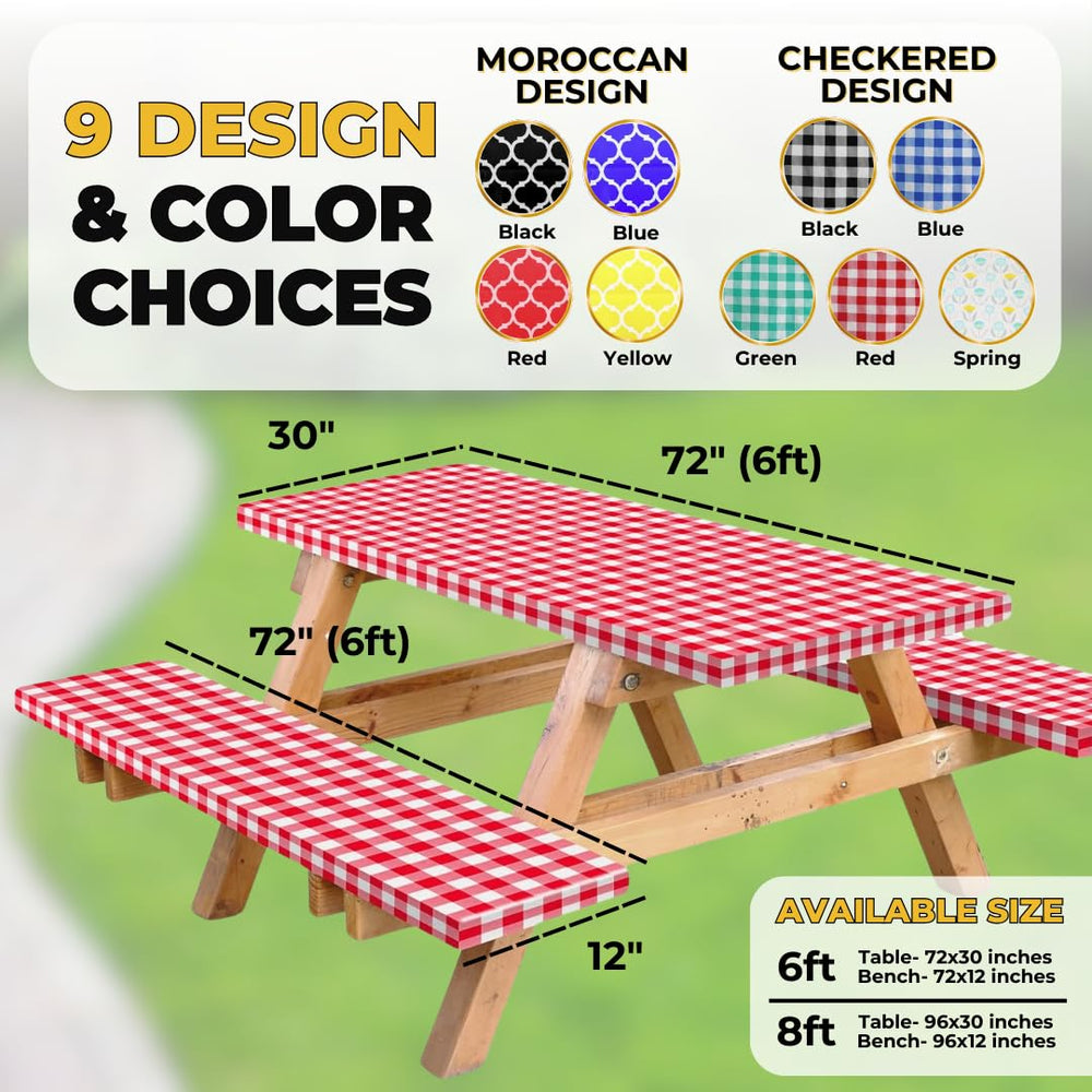RNOONY table cover 72x30 inches and two bench seat covers