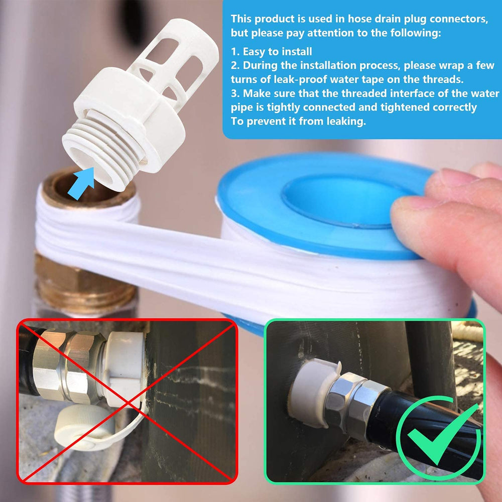 RO6G Hose Drain Plug Connector in use draining water