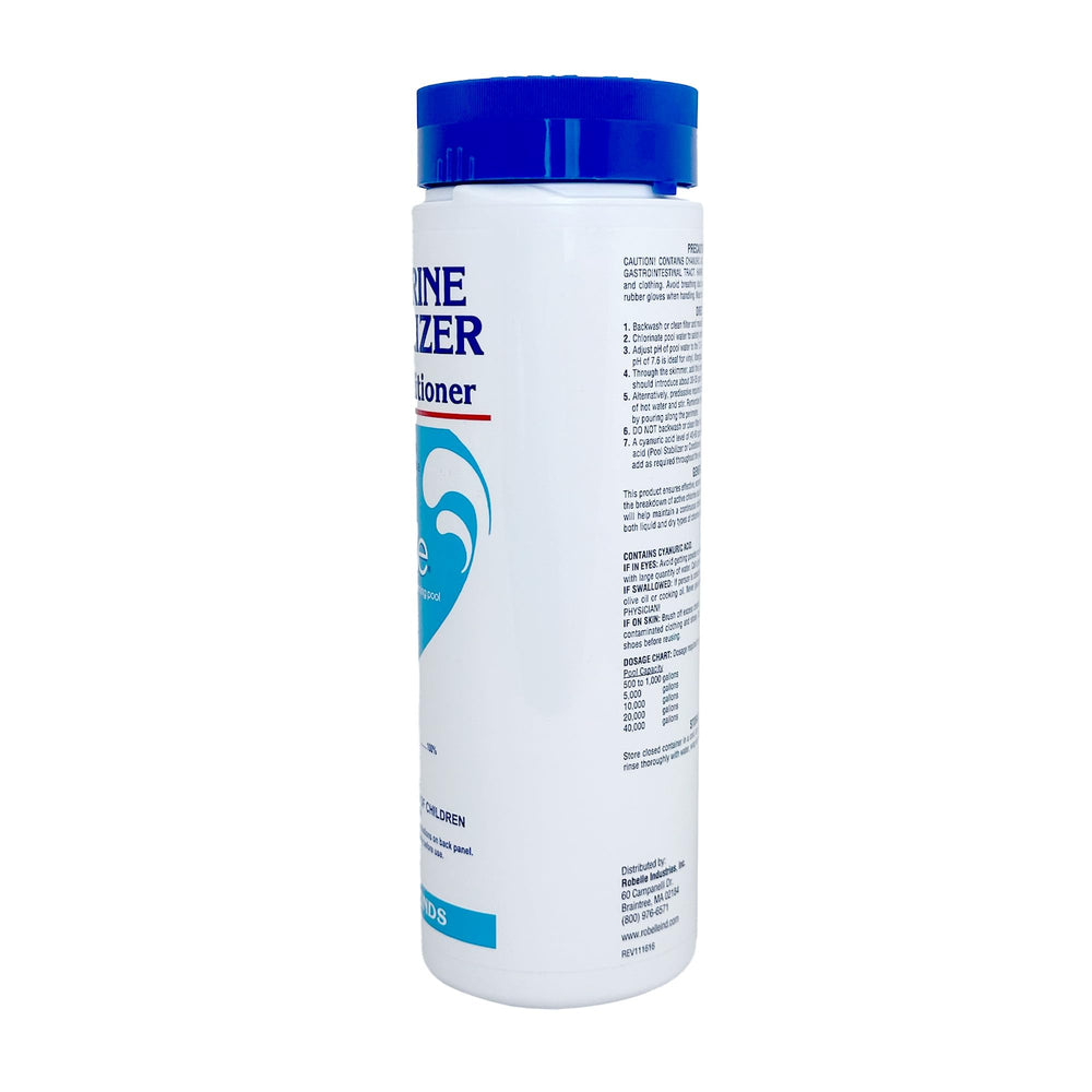 Robelle 1.75-Pound Chlorine Stabilizer in a pool setting