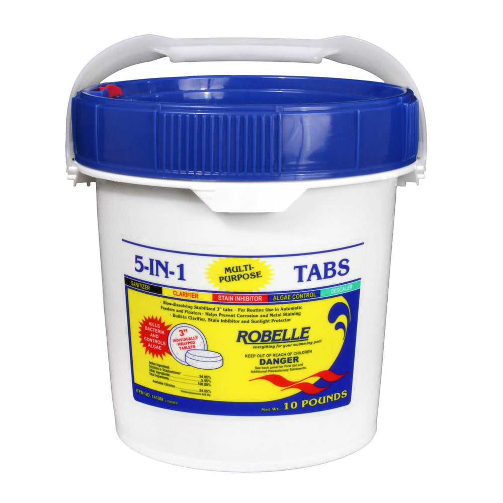 Robelle 10-Pounds Premium 5-in-1 Pool Chlorine Tablets front view