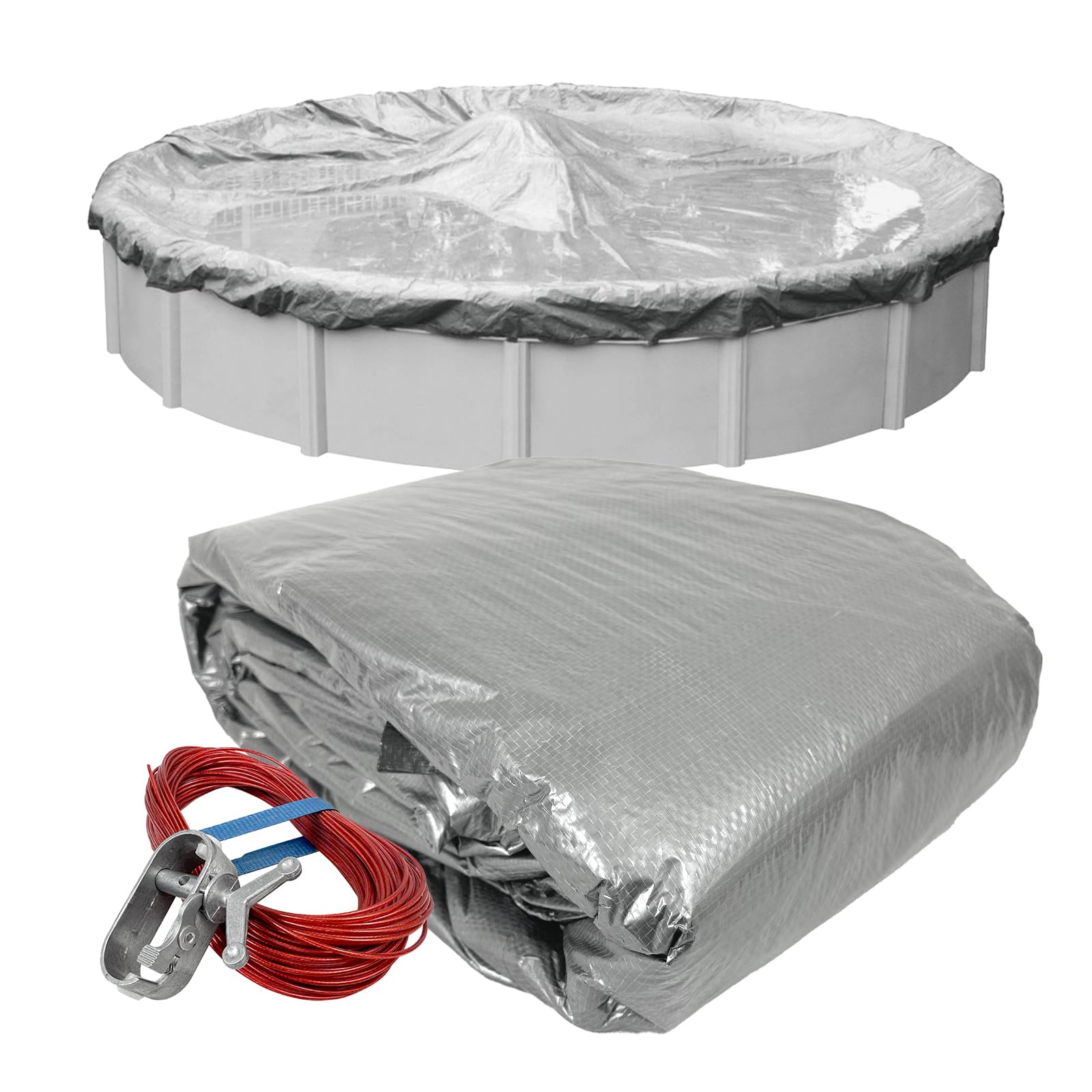 Robelle 25 ft Heavy Duty Dura-Guard Pool Cover in Silver
