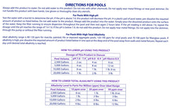 Robelle pH Down powder on a pool deck beside a test kit