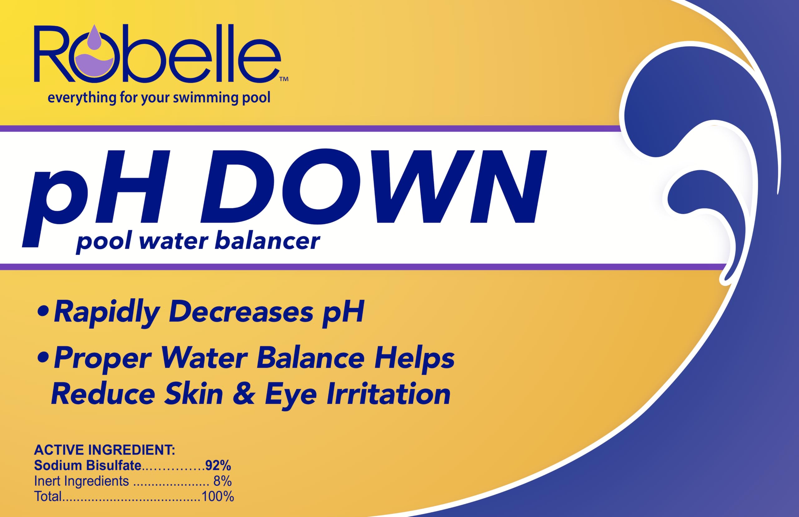 Robelle pH Down powder showing the 6-pound label
