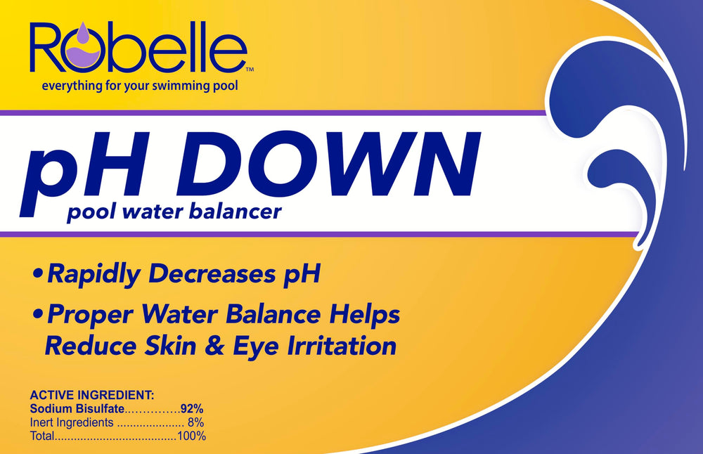 Robelle pH Down powder showing the 6-pound label