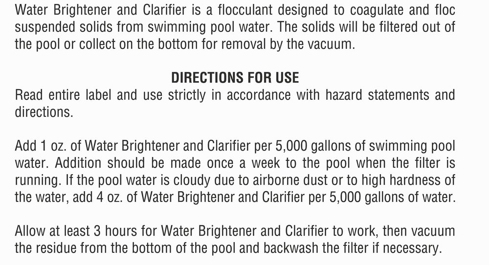 Robelle Premium Water Brightener and Clarifier 4-Pack displayed on a patio