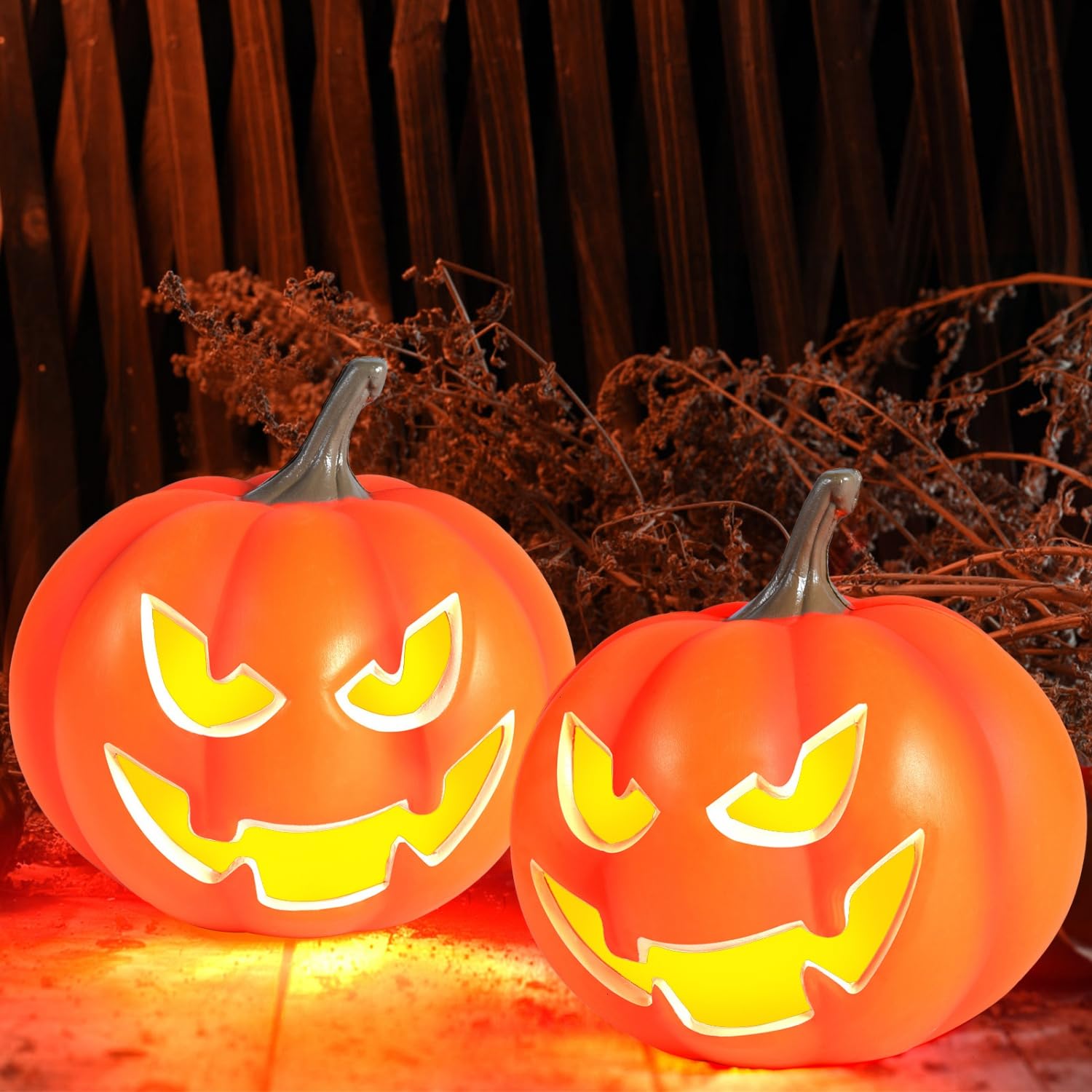 Rocinha Light Up Jack O Lantern Pumpkin front view