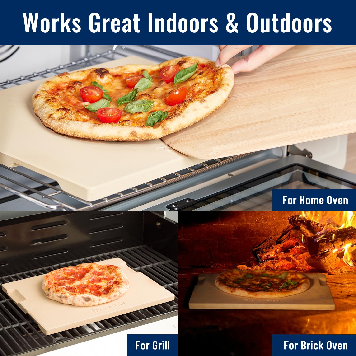 ROCKSHEAT Pizza Stone in oven