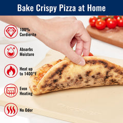ROCKSHEAT Pizza Stone showing thickness
