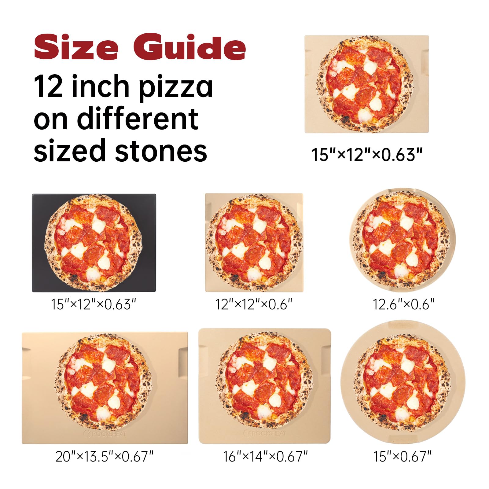 ROCKSHEAT Pizza Stone side view