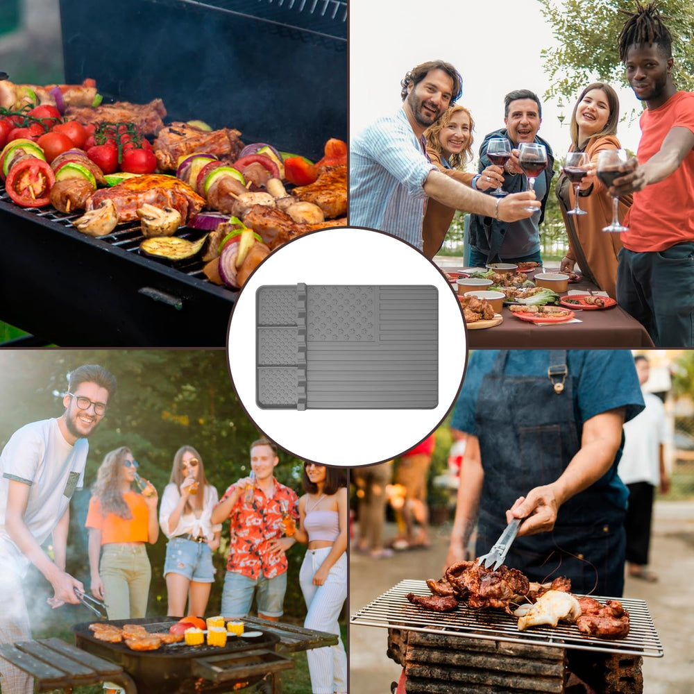 Rodnsurw Silicone Grill Mat on outdoor grill setup
