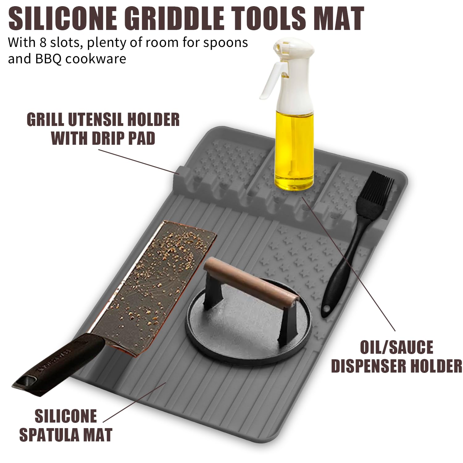 Rodnsurw Silicone Grill Mat rolled up for storage