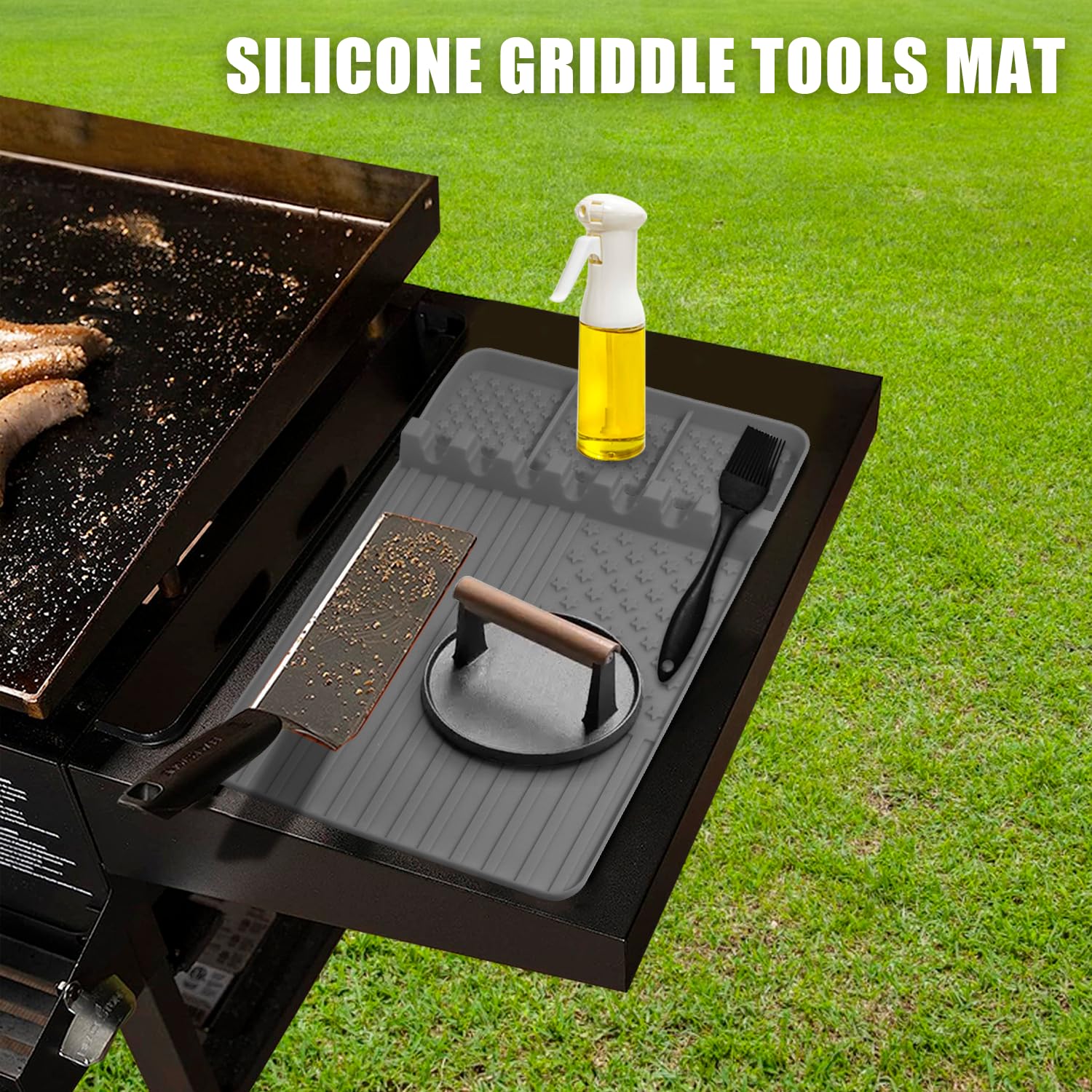 Rodnsurw Silicone Grill Mat showing drip pad feature