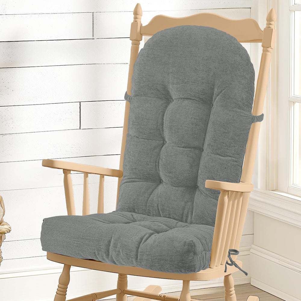 ROFIEJOX Rocking Chair Cushion in Silver Grey, front view