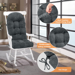 ROFIEJOX Rocking Chair Cushion slate gray on rocking chair