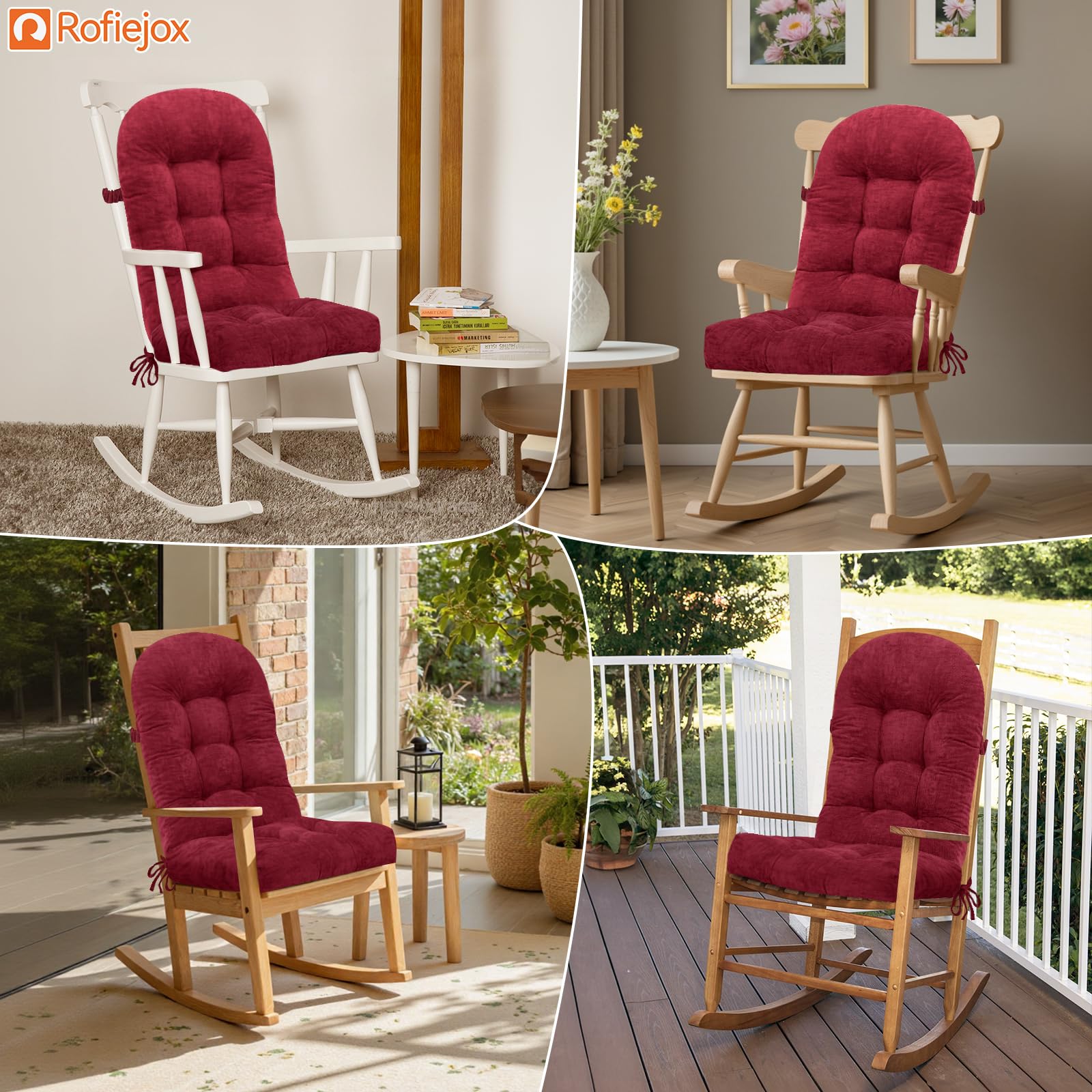 ROFIEJOX rocking chair cushion vacuum-packed for shipping