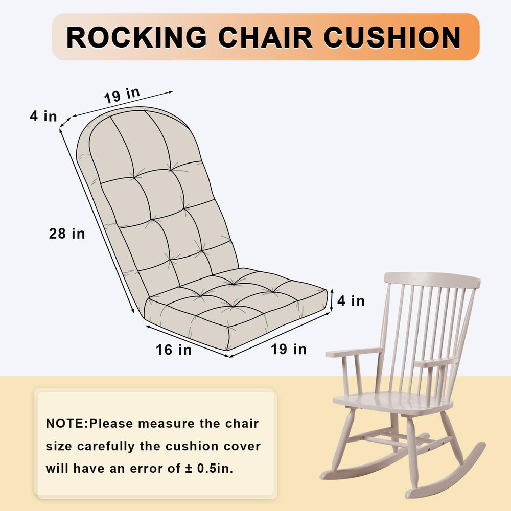 ROFIEJOX Rocking Chair Cushion with non-slip bottom