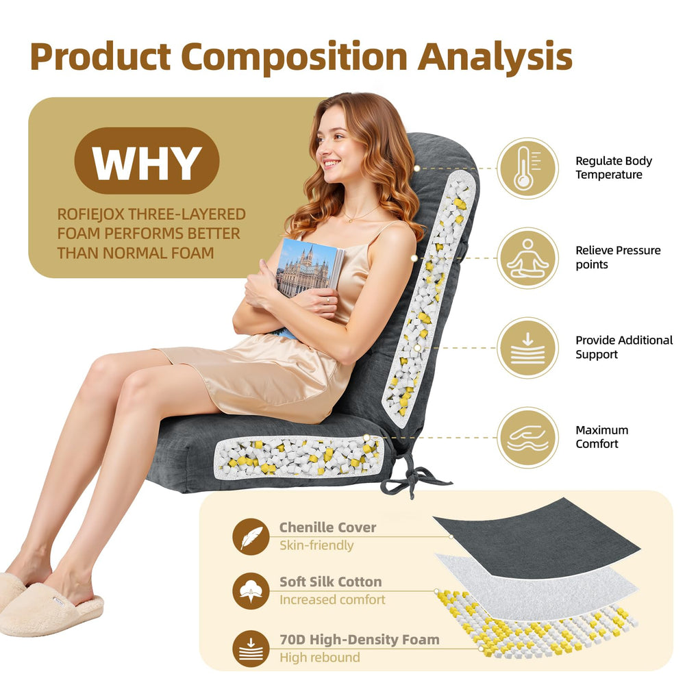 ROFIEJOX Rocking Chair Cushion with ties on back