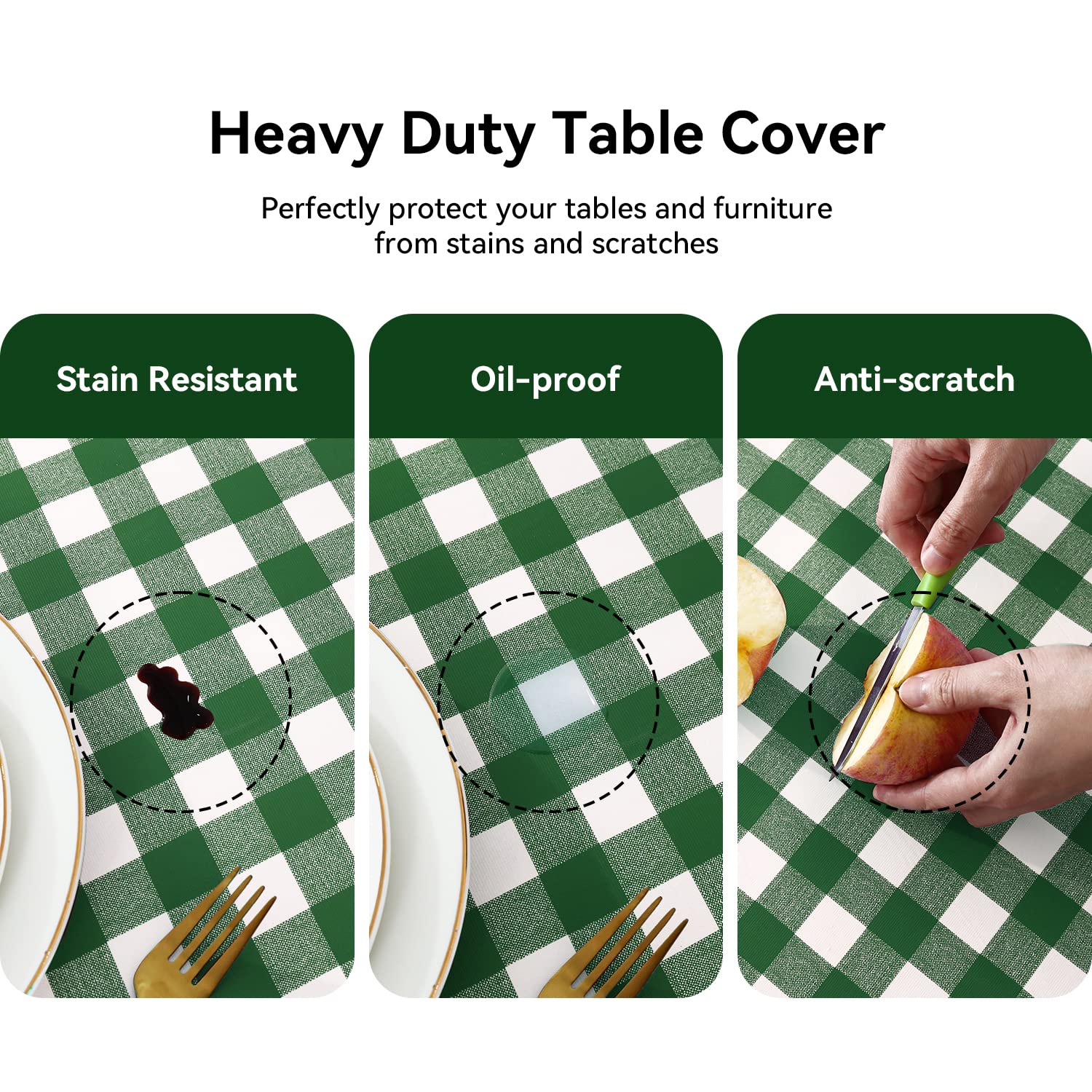 Romanstile tablecloth featuring buffalo plaid design outdoors