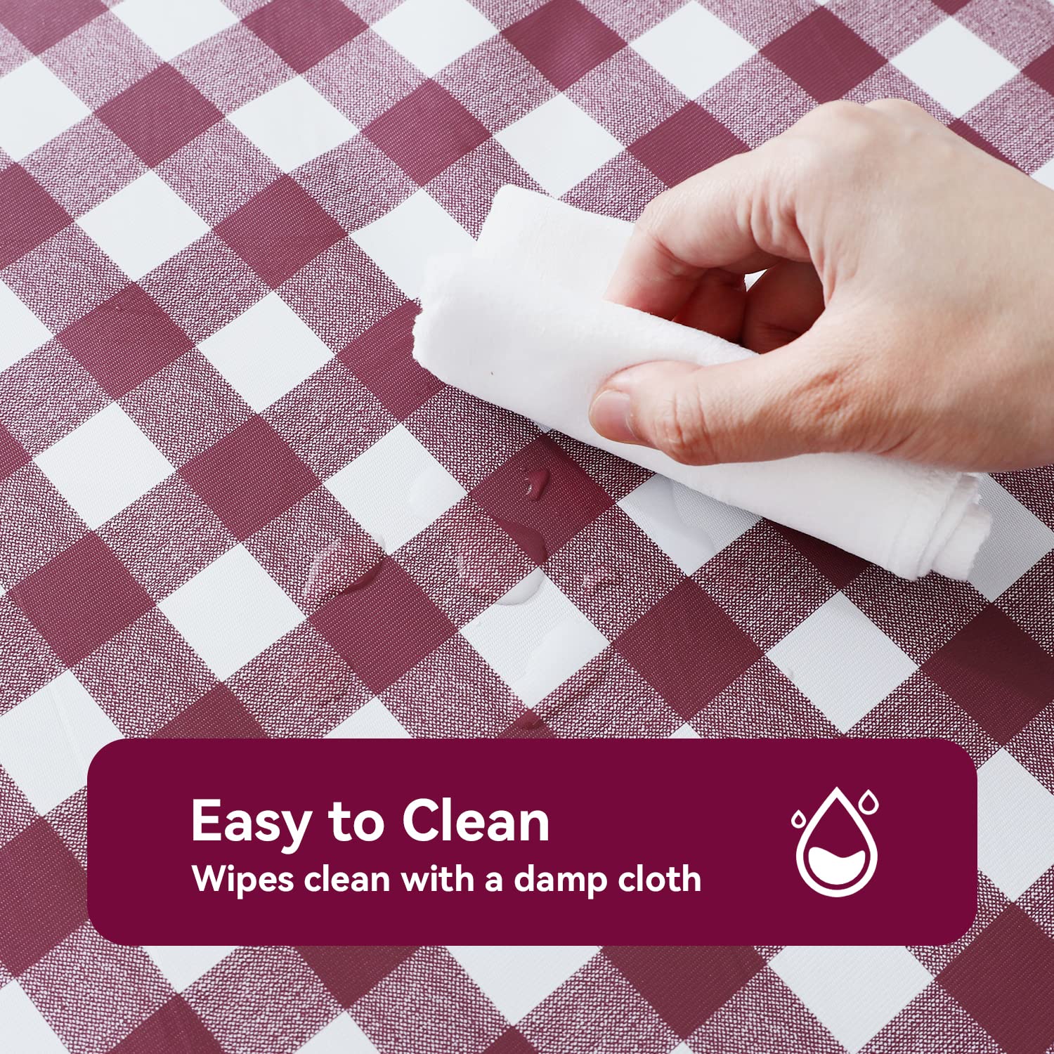 Romanstile tablecloth laid on a picnic table with food