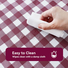 Romanstile tablecloth laid on a picnic table with food