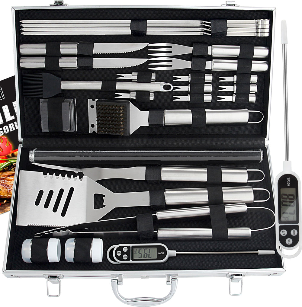 ROMANTICIST 28pcs BBQ Accessories Set with aluminum case
