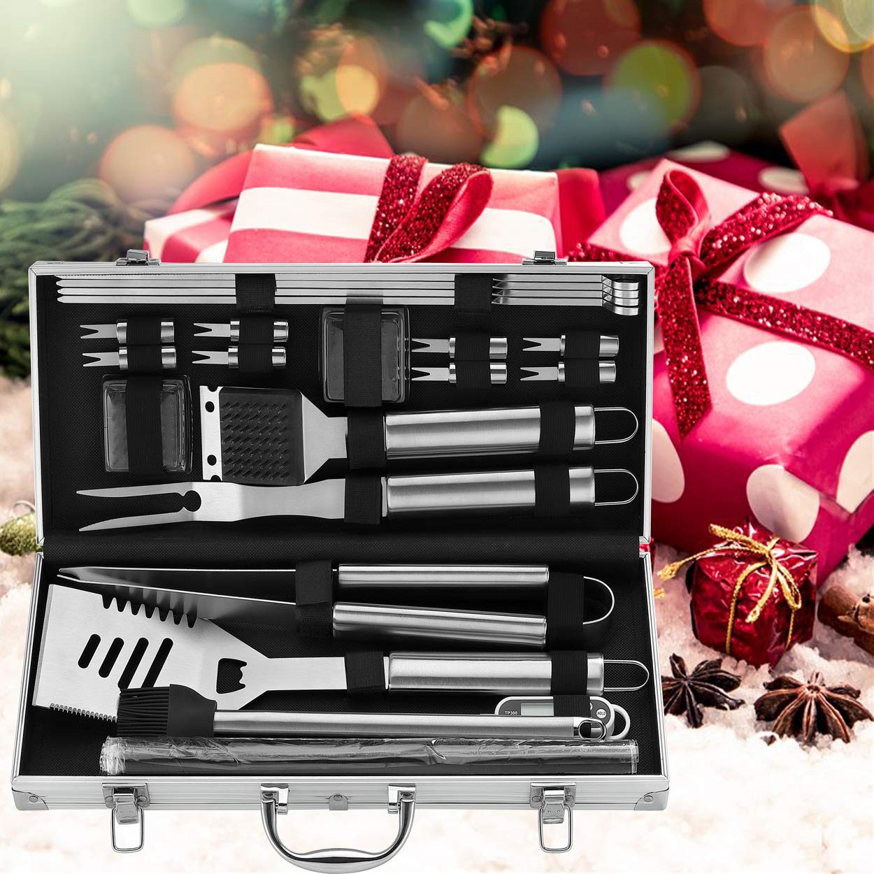 ROMANTICIST BBQ Grill Accessories Set with all components displayed