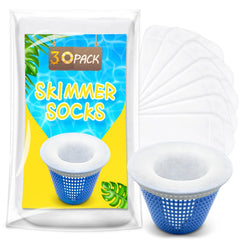 ROMIVO Pool Skimmer Filter Socks 30 Pack, white
