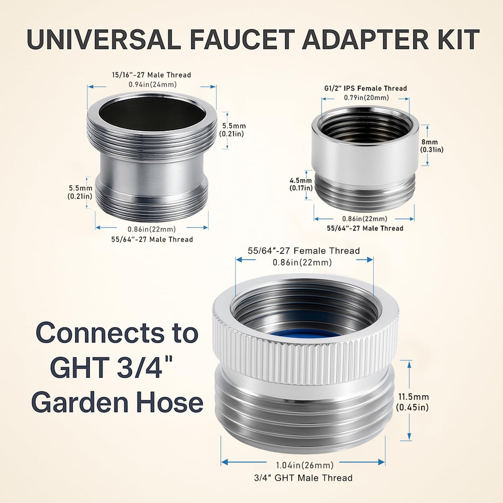 ROOGSIH Faucet Adapter with extended threaded stem design