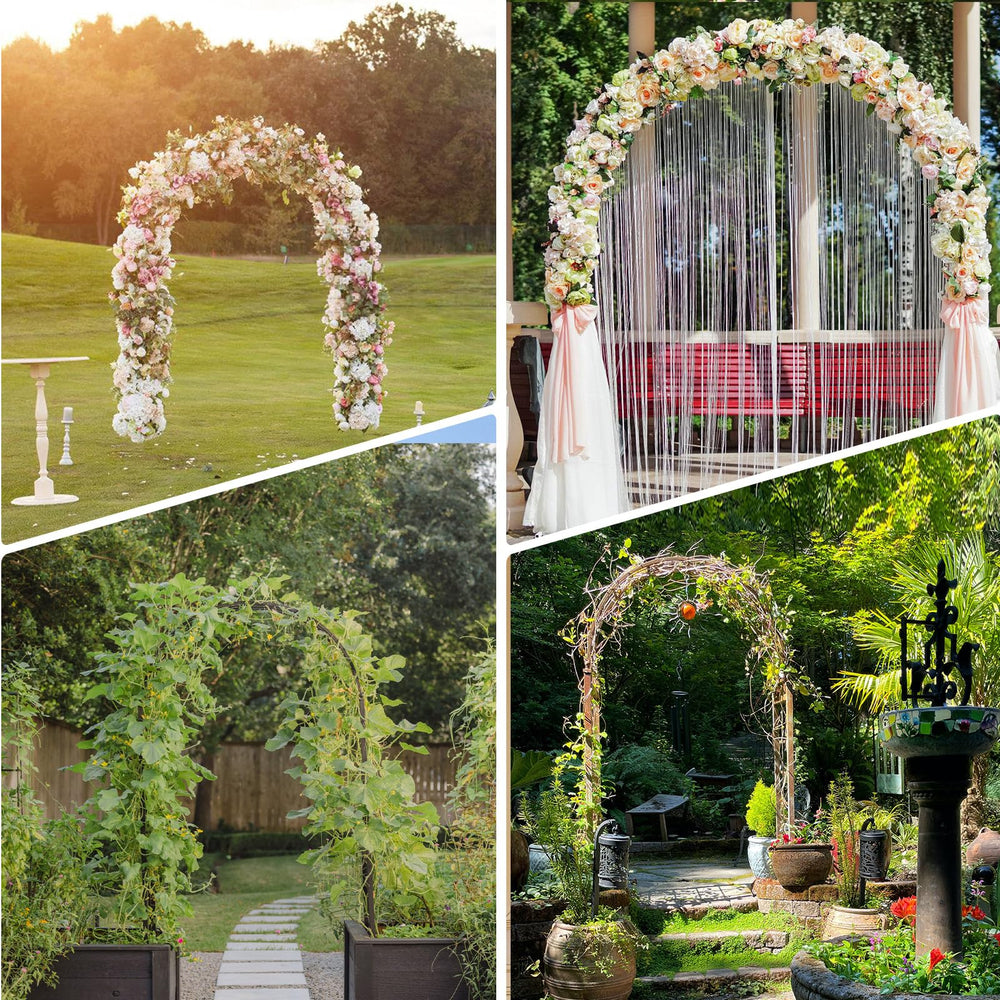 ROOLLYA Metal Garden Arch Arbor in a garden setting