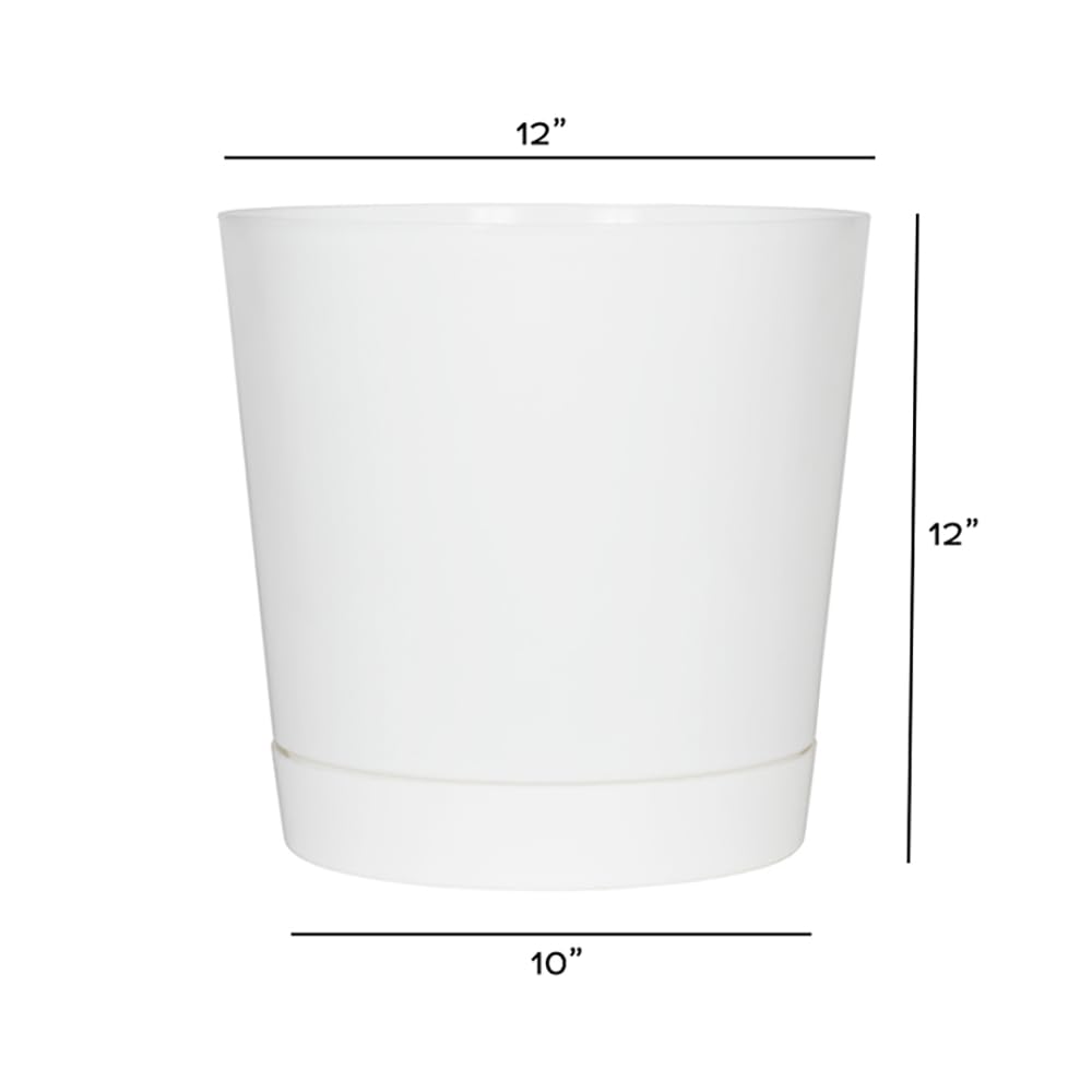 Root & Vessel 12-Inch Full Depth Cylinder Pot glossy white finish