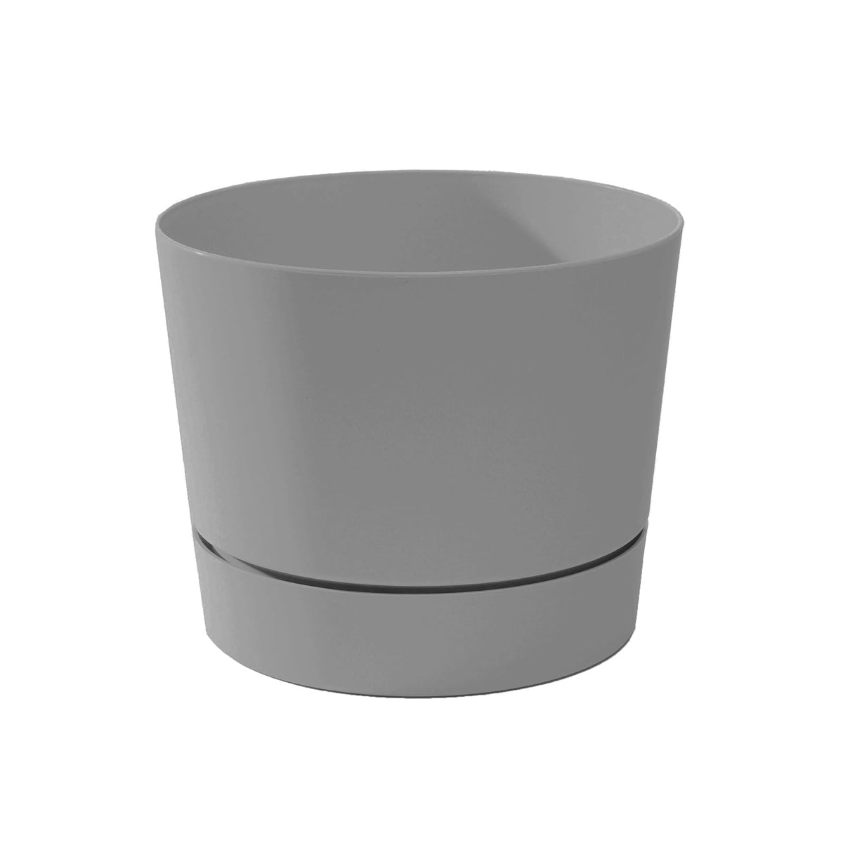 Root & Vessel Majestic Low Profile Cylinder Pot matte gray front view