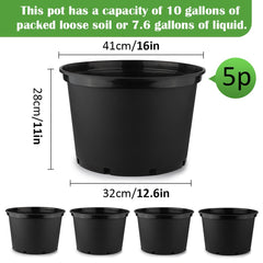 RooTrimmer 10 Gallon Plastic Nursery Pot side view showing drainage holes