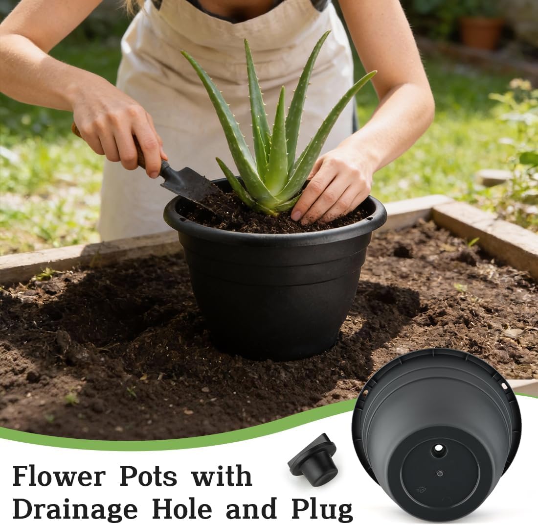 RooTrimmer 11 inch plant pots stacked for storage