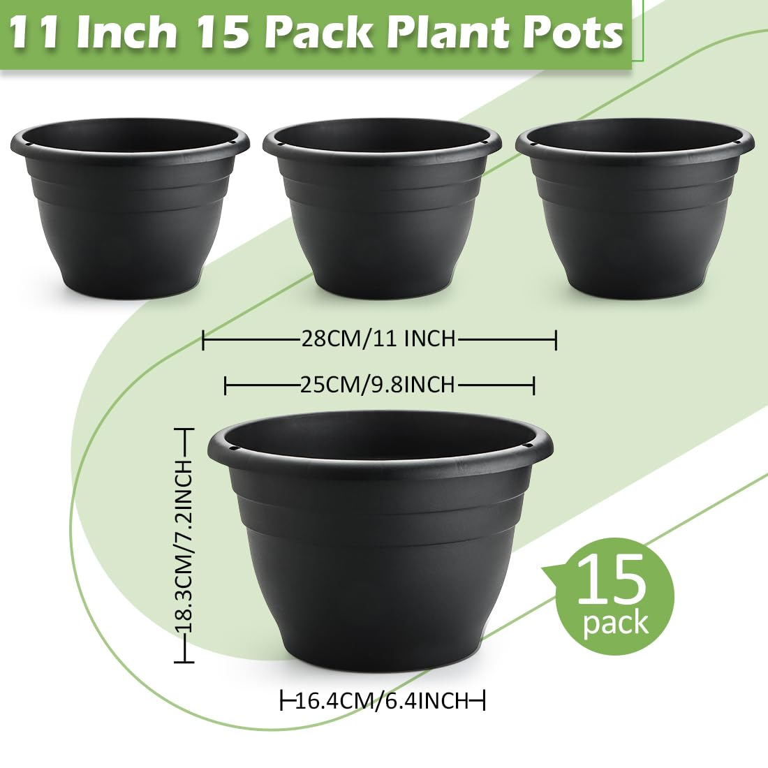 RooTrimmer 11 inch plant pots with drainage holes close-up