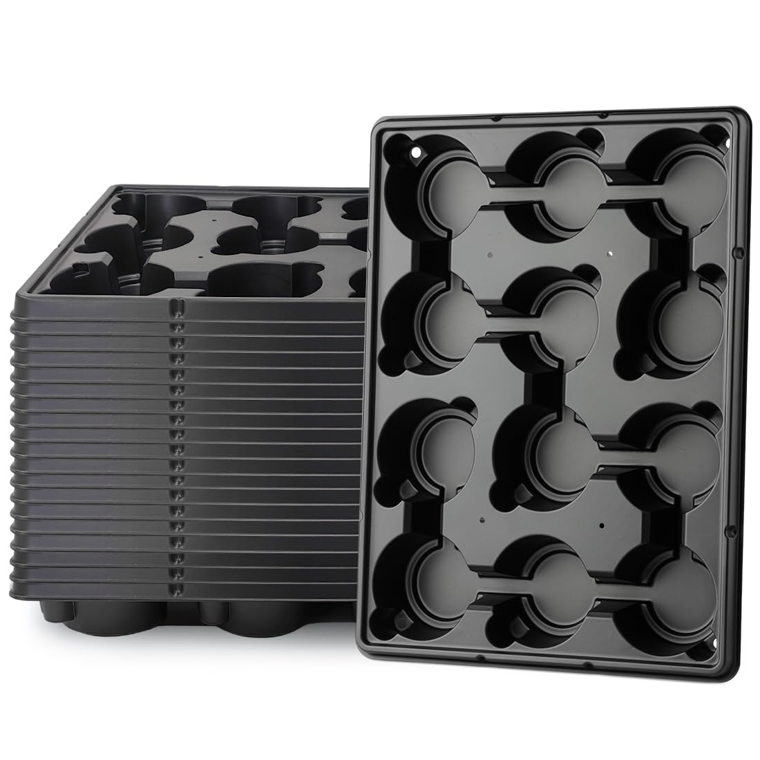 RooTrimmer 12 Cell Round Nursery Pot Tray front view with 12 cells