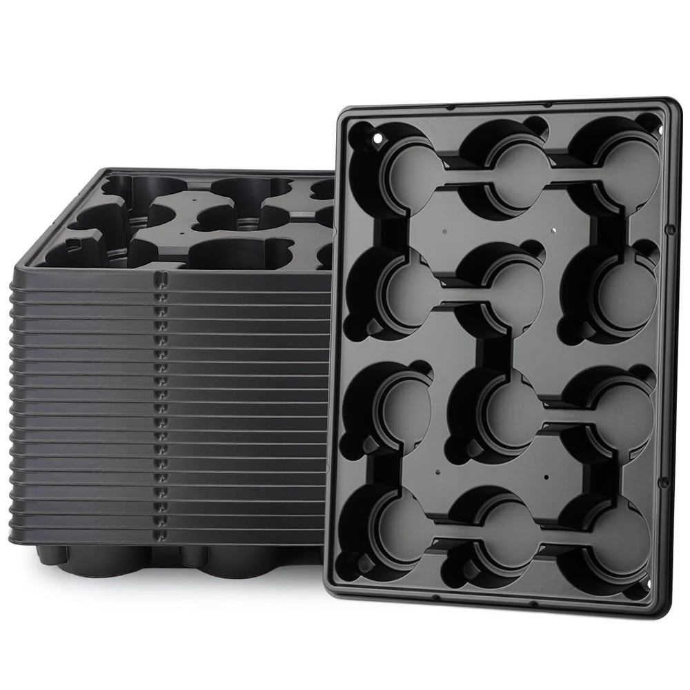 RooTrimmer 12 Cell Round Nursery Pot Tray front view with 12 cells