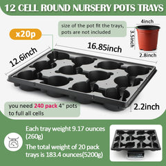 RooTrimmer 12 Cell Round Nursery Pot Tray side view showing drainage holes