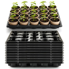 RooTrimmer 20-cell plant tray front view, black