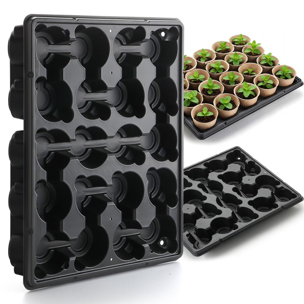 RooTrimmer 20 Cell Plant Tray in black, front view