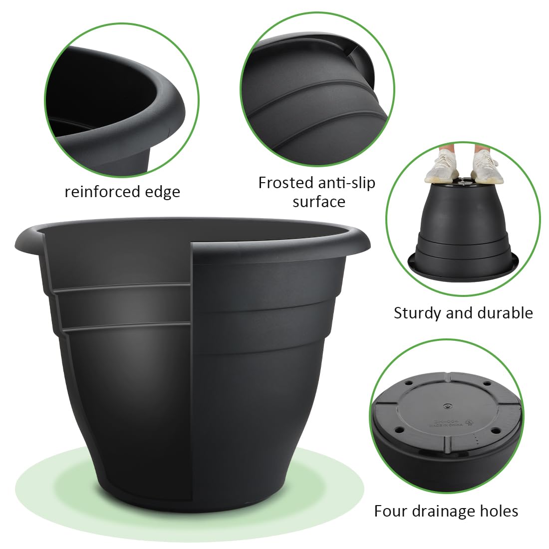 RooTrimmer 20 Inch Large Plant Pot on a patio