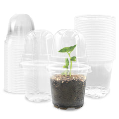 RooTrimmer 3.5 inch nursery pot with humidity dome front view