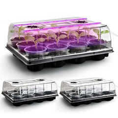 RooTrimmer 36 pack of 4 inch clear plant pots with trays