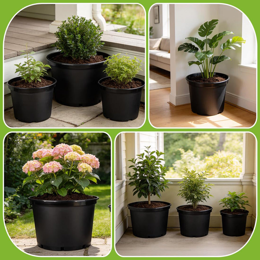RooTrimmer 5-gallon nursery pot filled with soil and plants