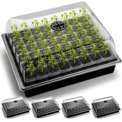 RooTrimmer 5-pack seed starting trays with humidity dome front view