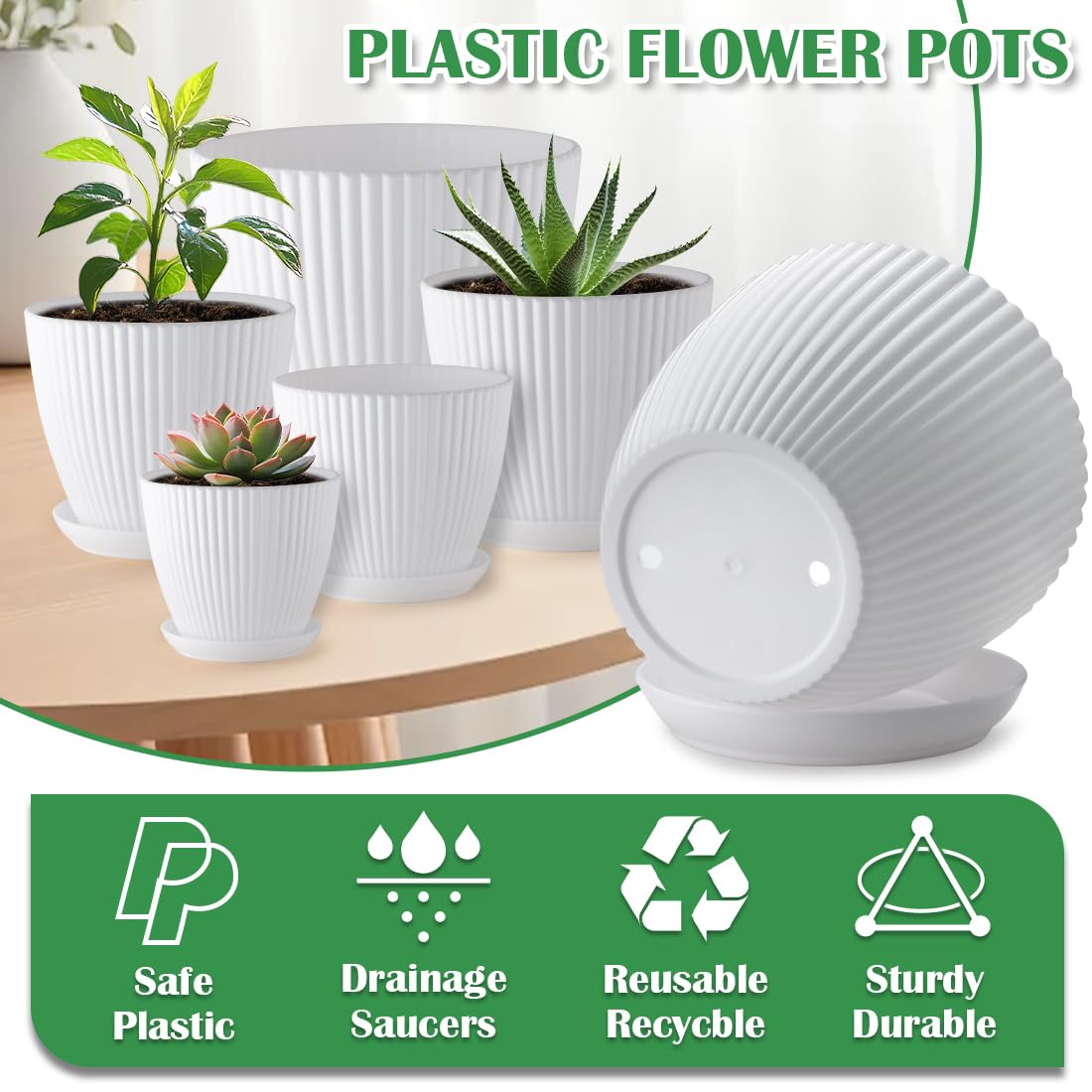RooTrimmer flower pots set with various sizes and colours